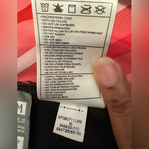 Nike dri fit workout capri pink women’s medium pink waist band lounge - Picture 14 of 14